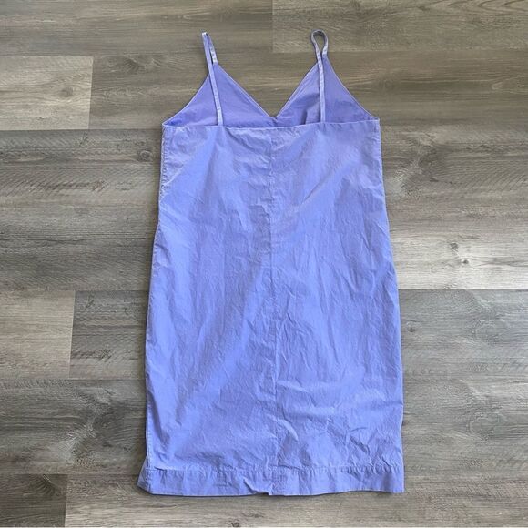 Everlane Cotton Poplin Slip Dress V Neck Size 10 Blue - Picture 4 of 9